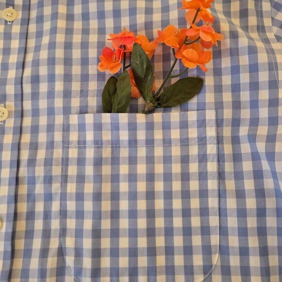 Charles Tyrwhitt Mens Classic Gingham Weekend Button Down Shirt Blue White Large - Picture 8 of 11